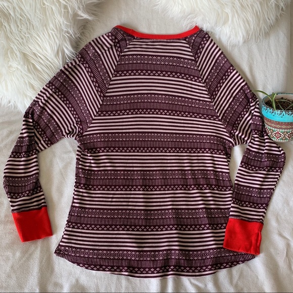 Aerie Striped Fair Isle Thermal with Thumb Holes - Picture 6 of 10